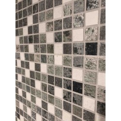 Resin ant natural stone mosaic - 100 x 50 cm - 2,5 x 2,5 cm